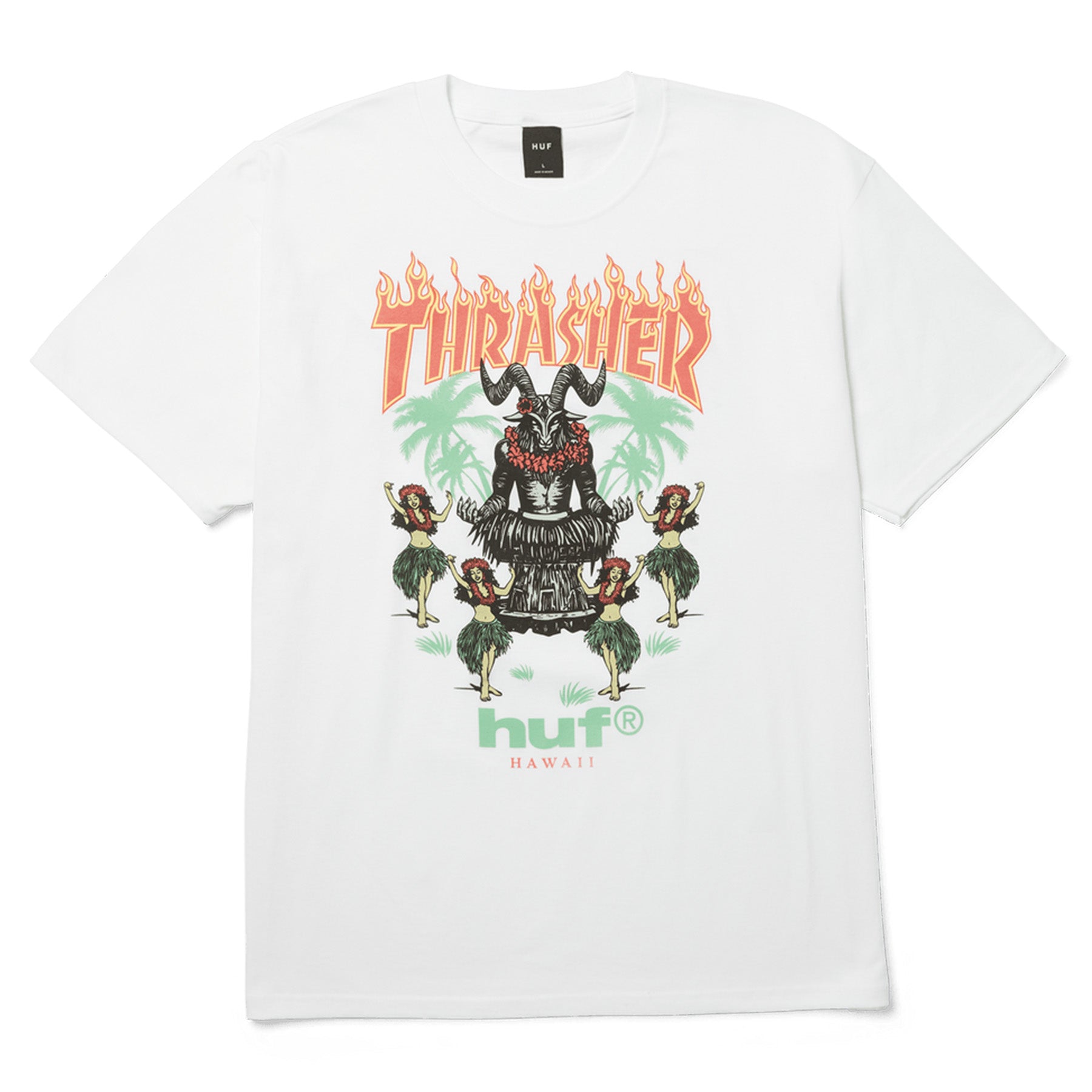 Huf x Thrasher Goat Luau Tee White - Orchard Skateshop
