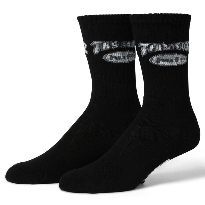Huf x Thrasher Logo Sock Black