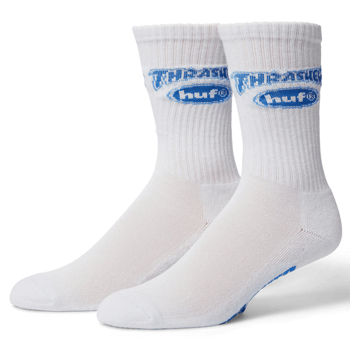 Huf x Thrasher Logo Sock White