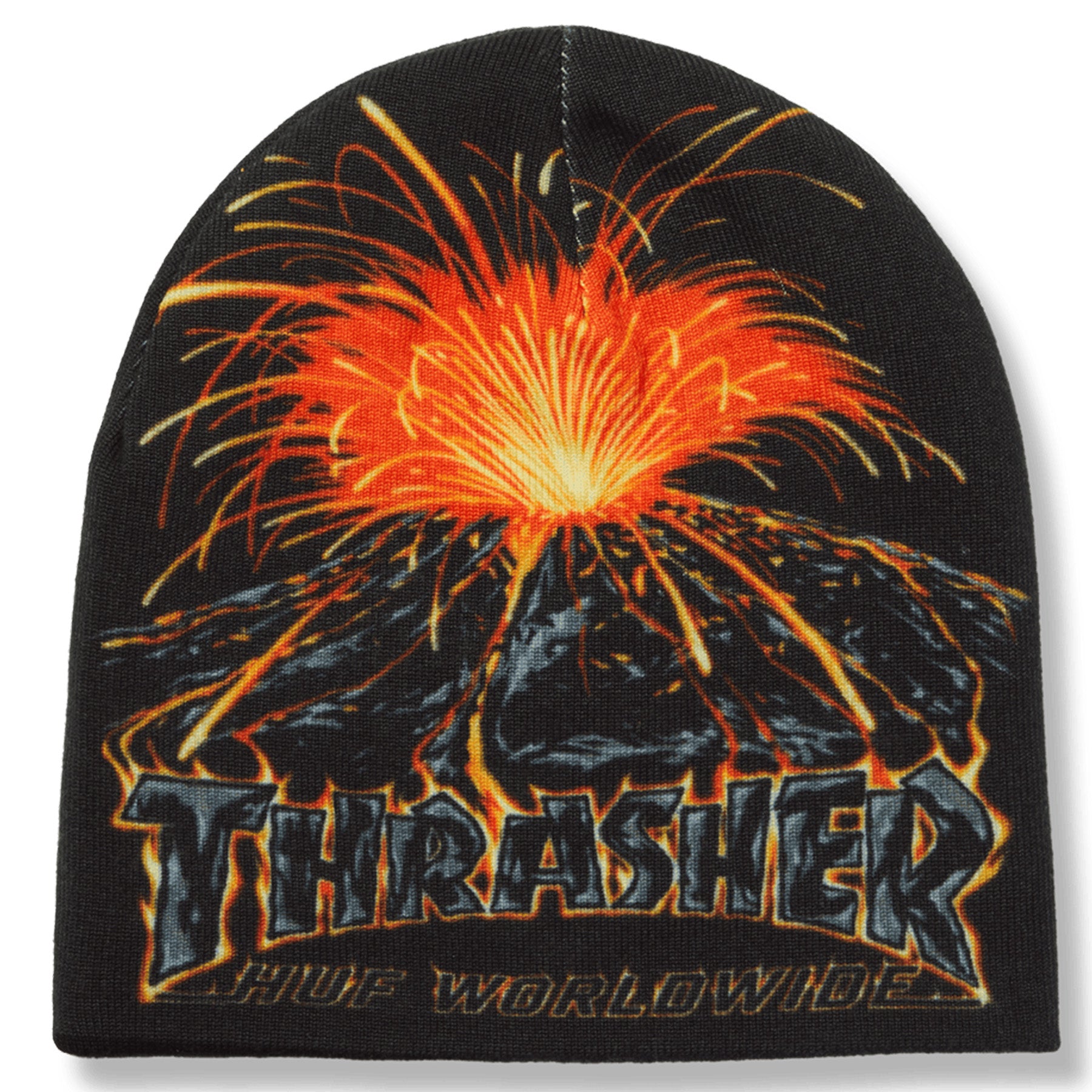 Huf x Thrasher Meltdown Reversible Beanie Black - Orchard Skateshop