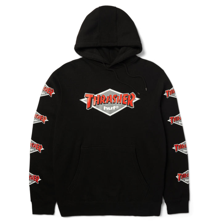 Huf x Thrasher Pullover Hoodie Black