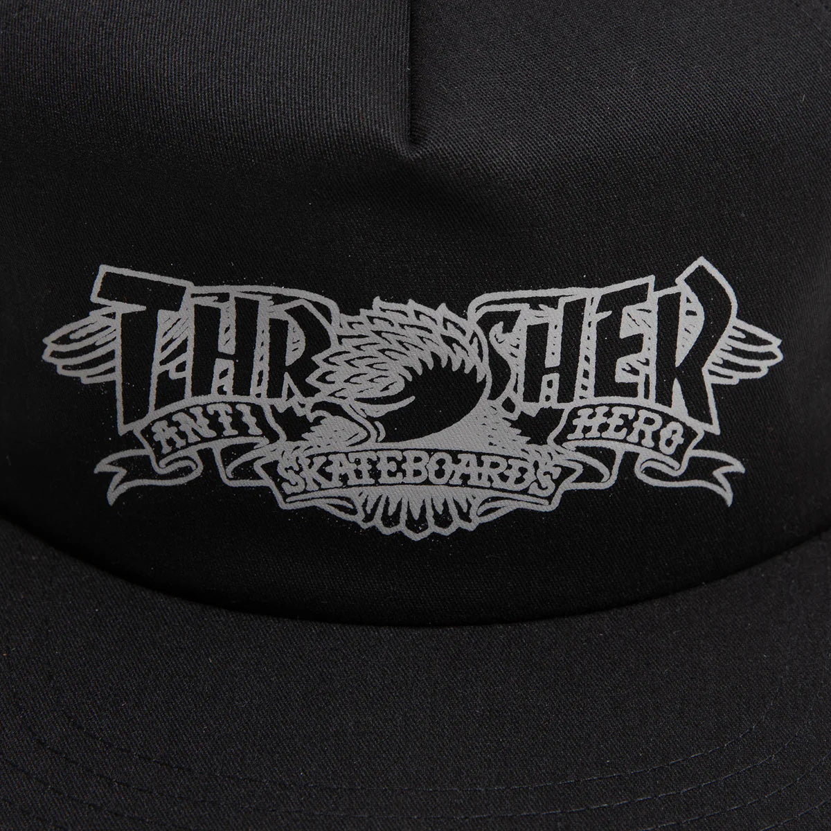 Thrasher x Antihero Mag Banner Snapback Hat Black