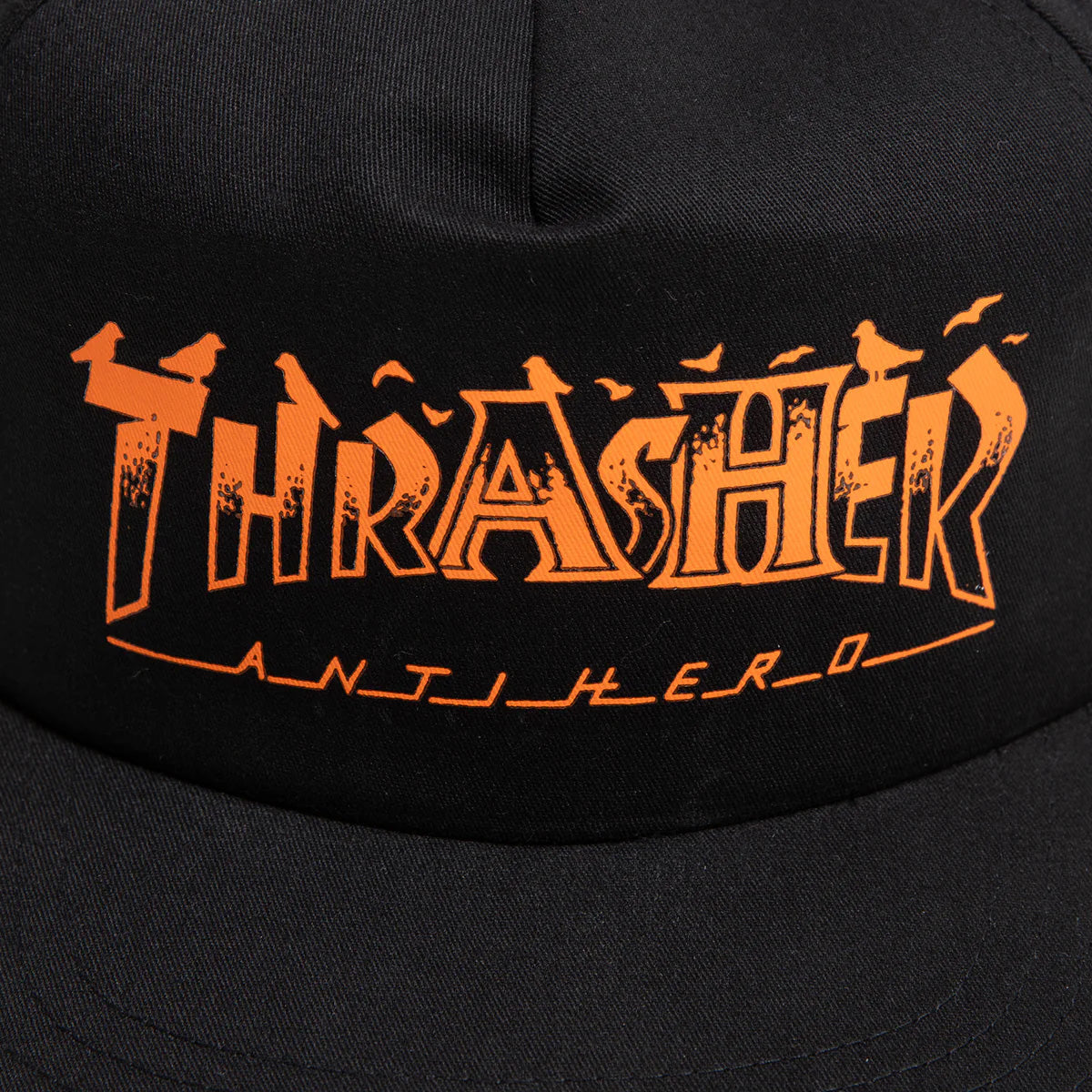 Thrasher x Antihero Pigeon Mag Snapback Hat Black