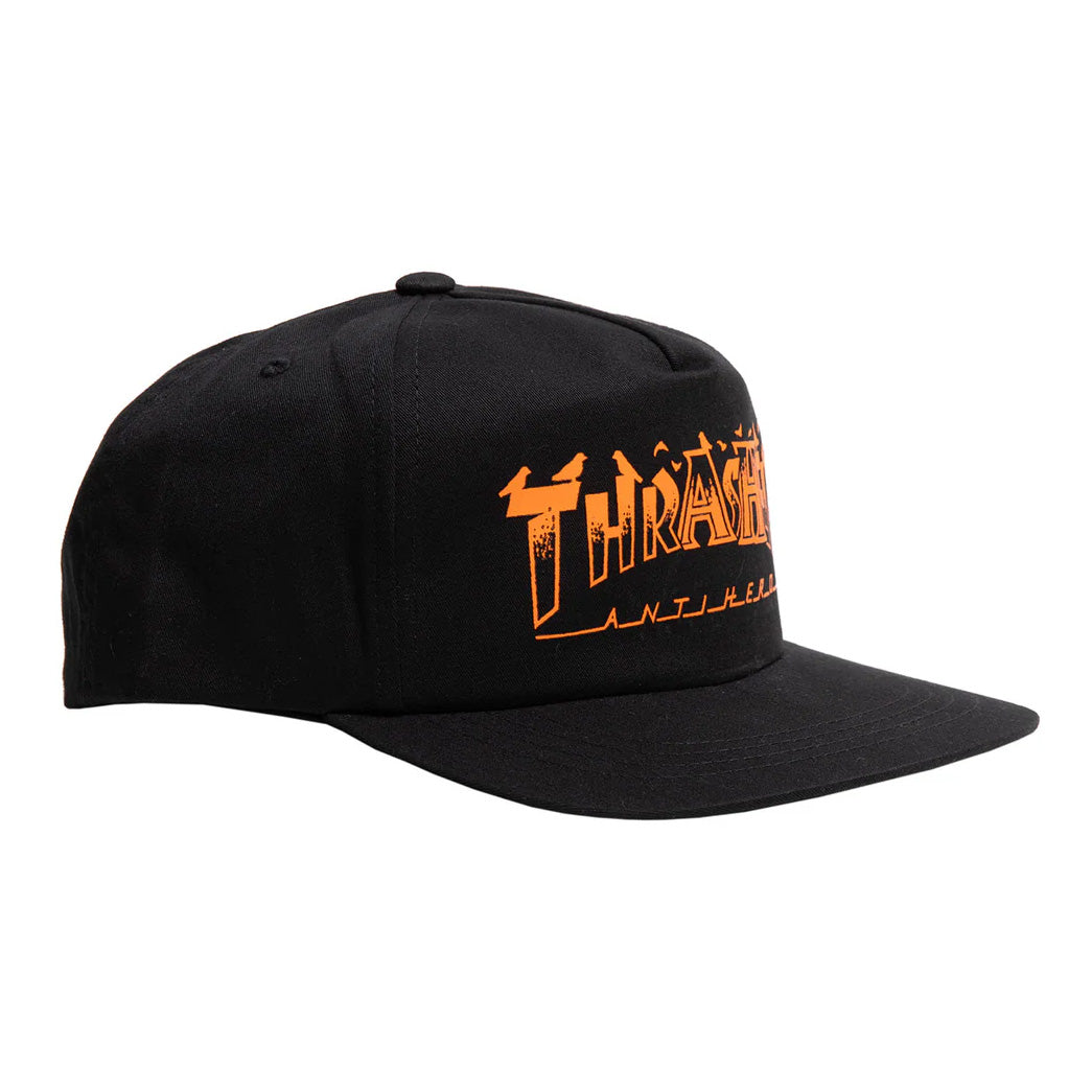 Thrasher x Antihero Pigeon Mag Snapback Hat Black