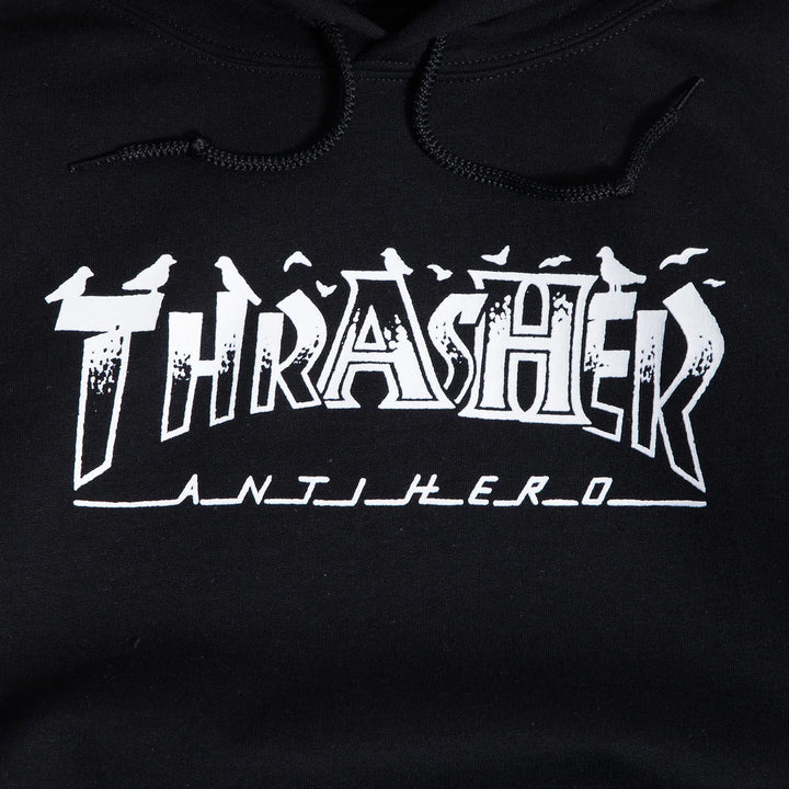 Thrasher x Antihero Pigeon Mag Hooded Sweatshirt Black