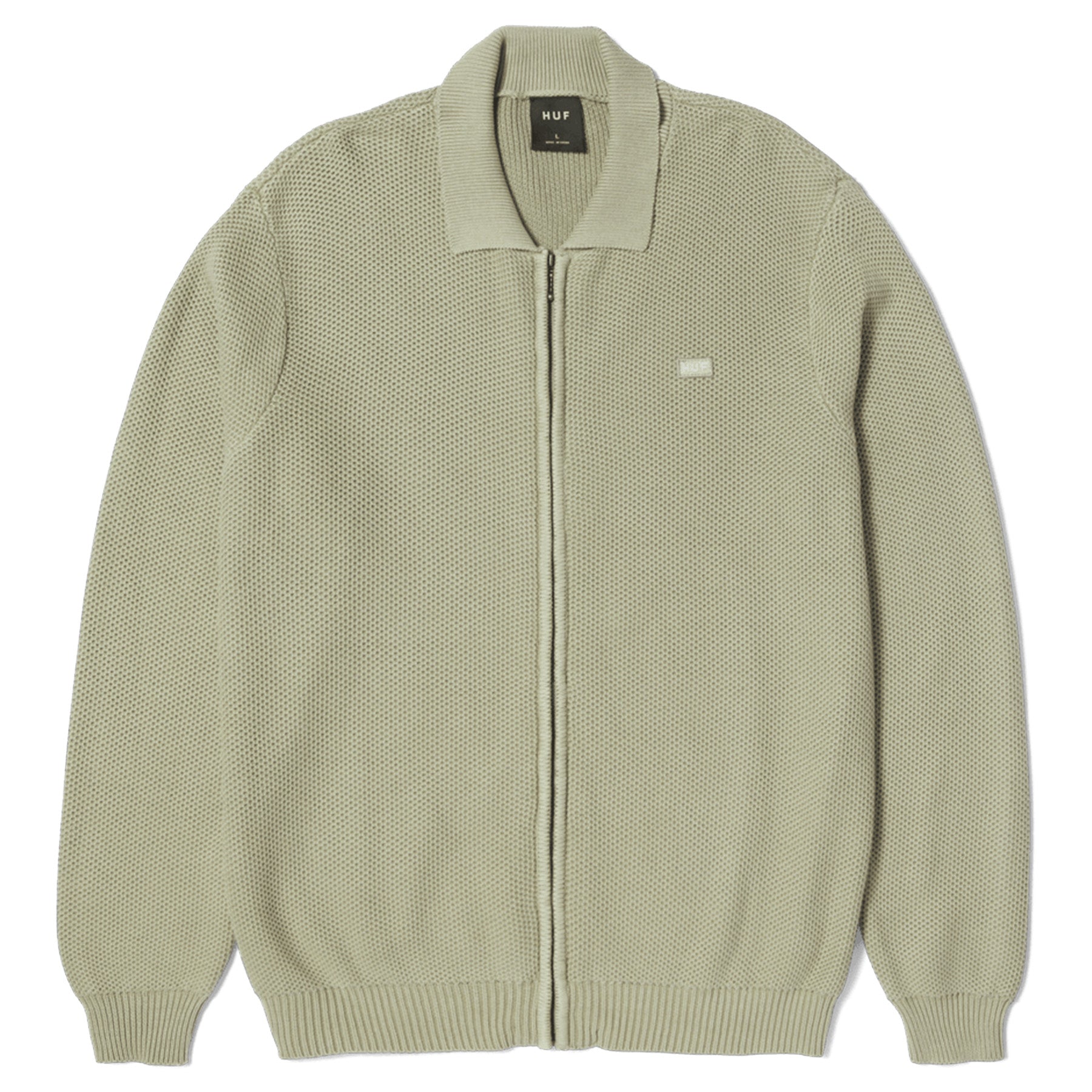 Huf Anton Zip Overdyed Sweater Putty