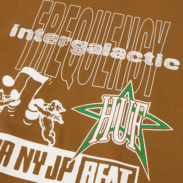 HUF Intergalactic Frequency L/S T-Shirt Mud Tシャツ HufIntergalacticLSTeeMudOrchar