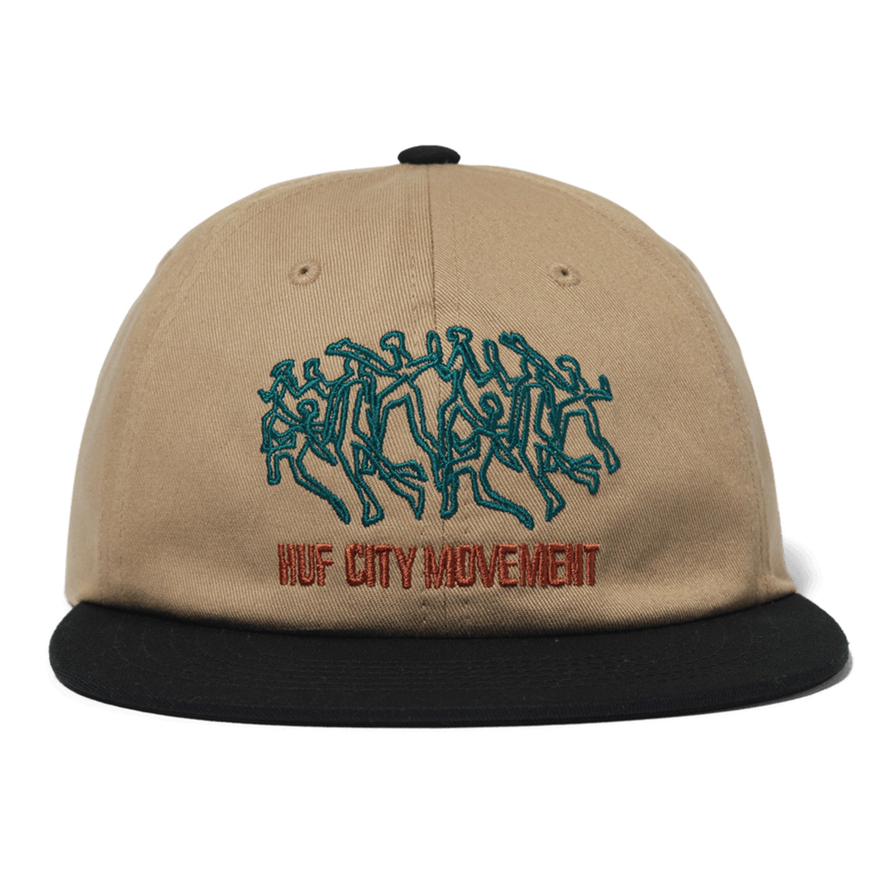 Huf Movement 6 Panel Snapback Hat Brown
