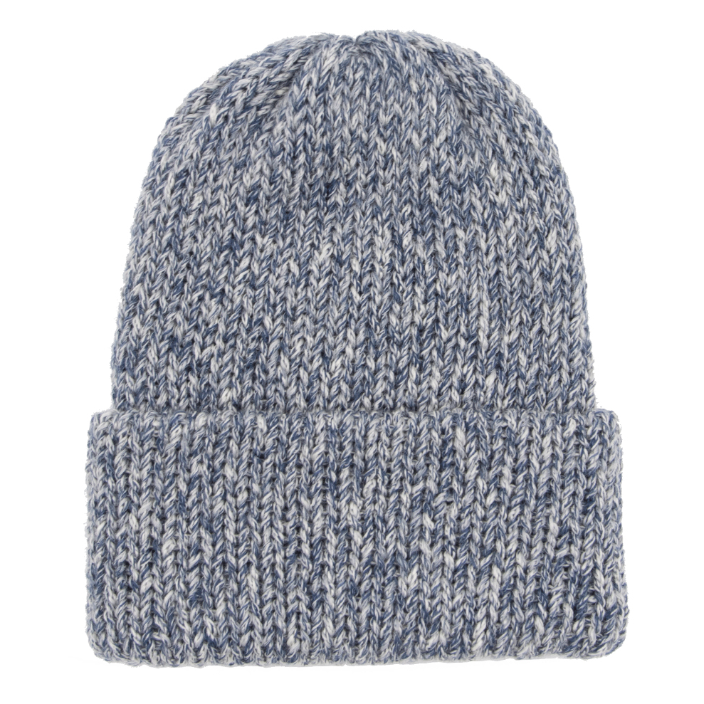 Chimney Short Stack Beanie Island Marled Navy Blue