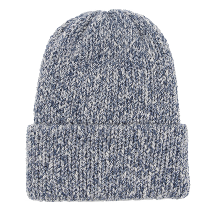 Chimney Short Stack Beanie Island Marled Navy Blue