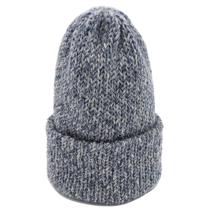 Chimney Short Stack Beanie Island Marled Navy Blue