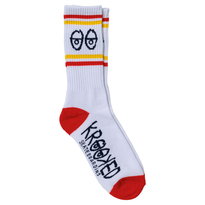 Krooked Eyes Sock White/Navy/Yellow