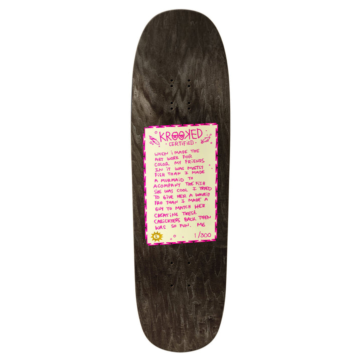 Krooked Gonz Mermaid Hand Screened Numbered Shaped Deck 9.25"