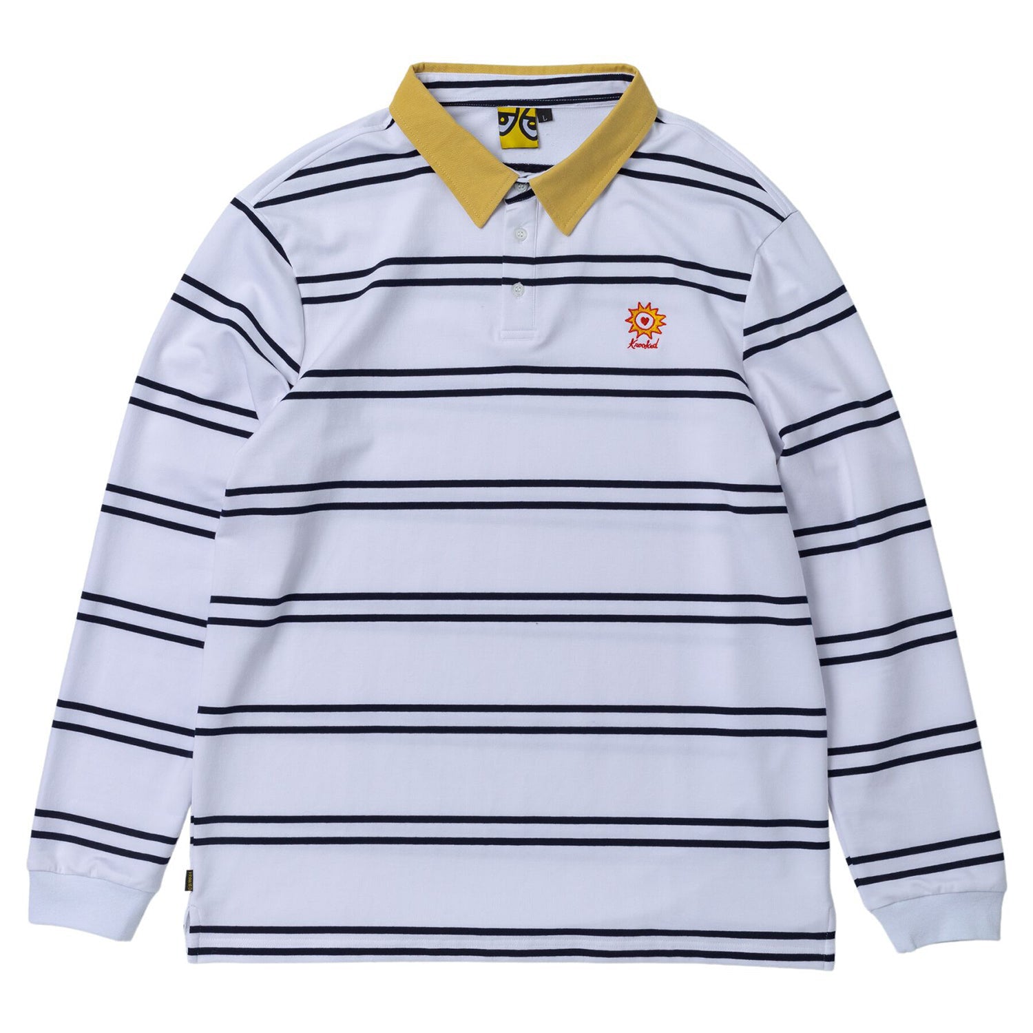 Krooked Sun Heart Rugby Shirt White/Navy
