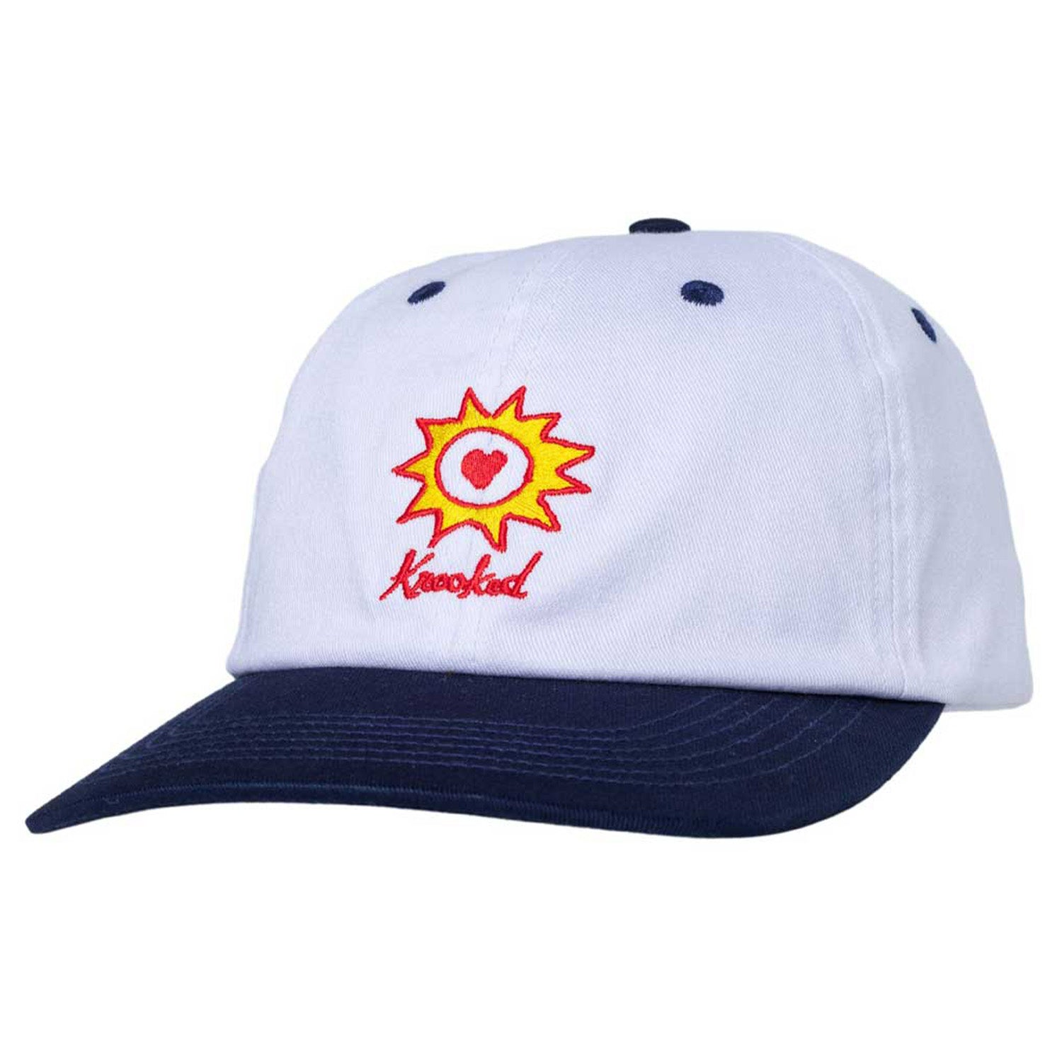 Krooked Sun Heart Strapback Hat White/Navy
