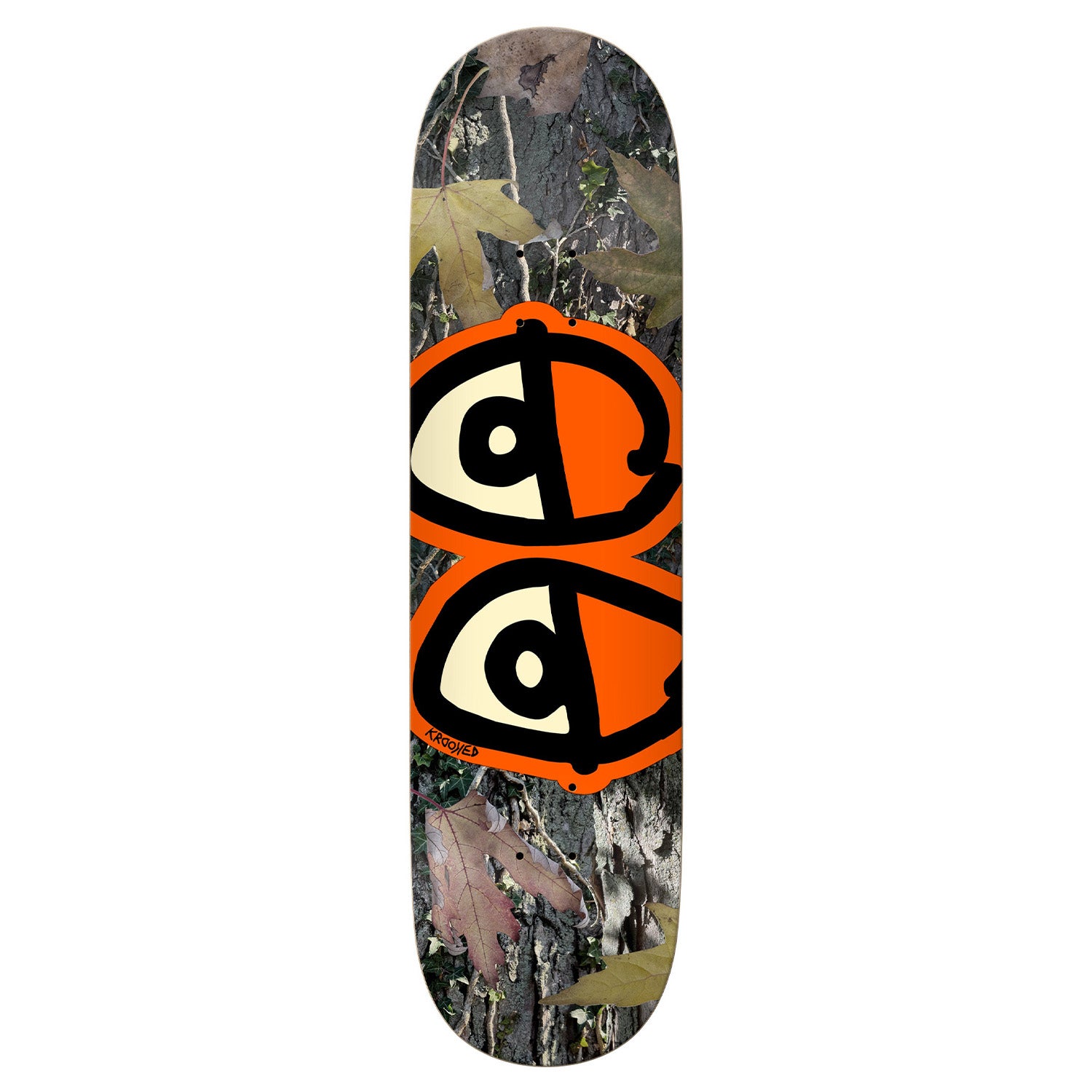Krooked TM Eyes Camo Orange Deck 8.25"