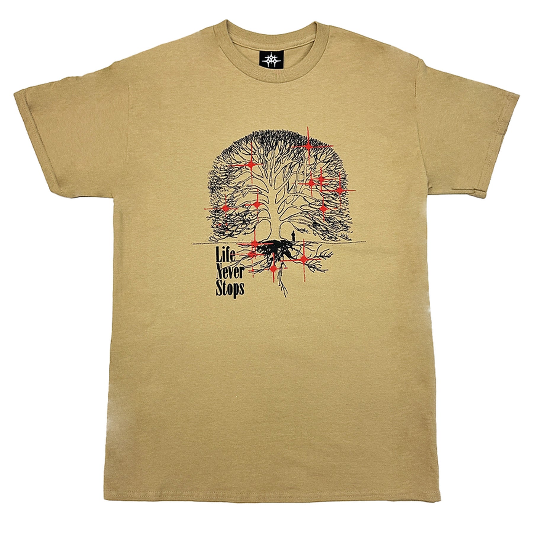 Late Nite Stars Life Tree Tee Brown/Black/Red - Orchard Skateshop