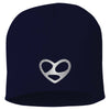 Limosine Limo Heart Beanie Navy/Silver Embroidery