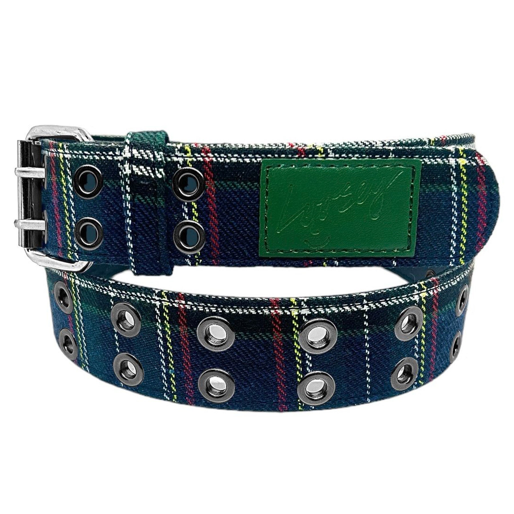 Loosey Plaid Grommet Hole Belt