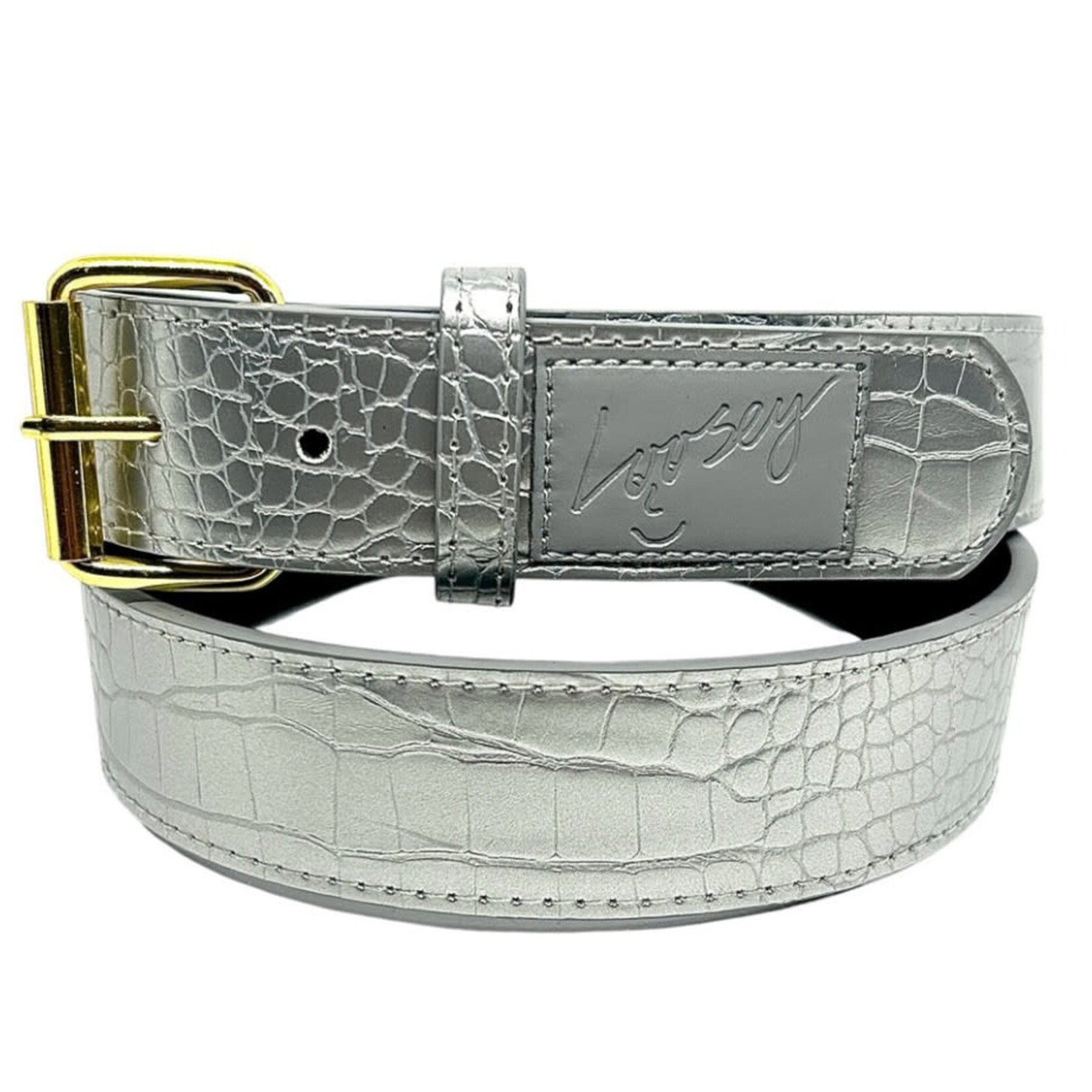 Loosey Silver Croc Belt