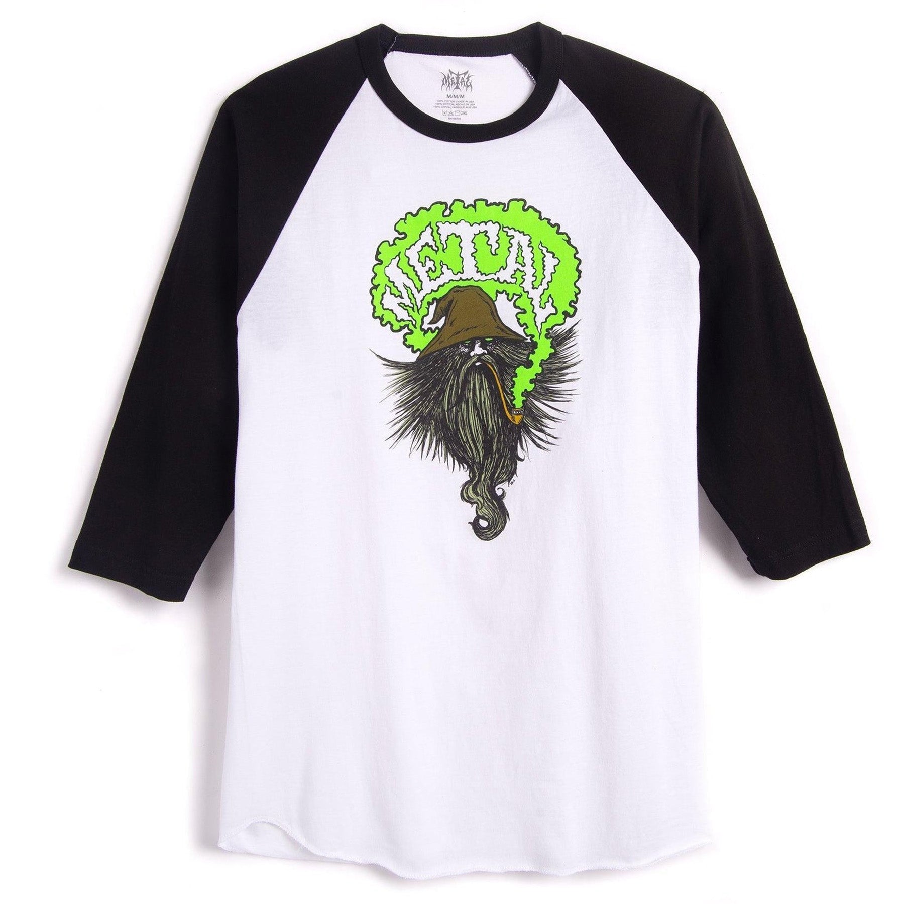 Metal Pipe Raglan 3/4 Sleeve Tee White