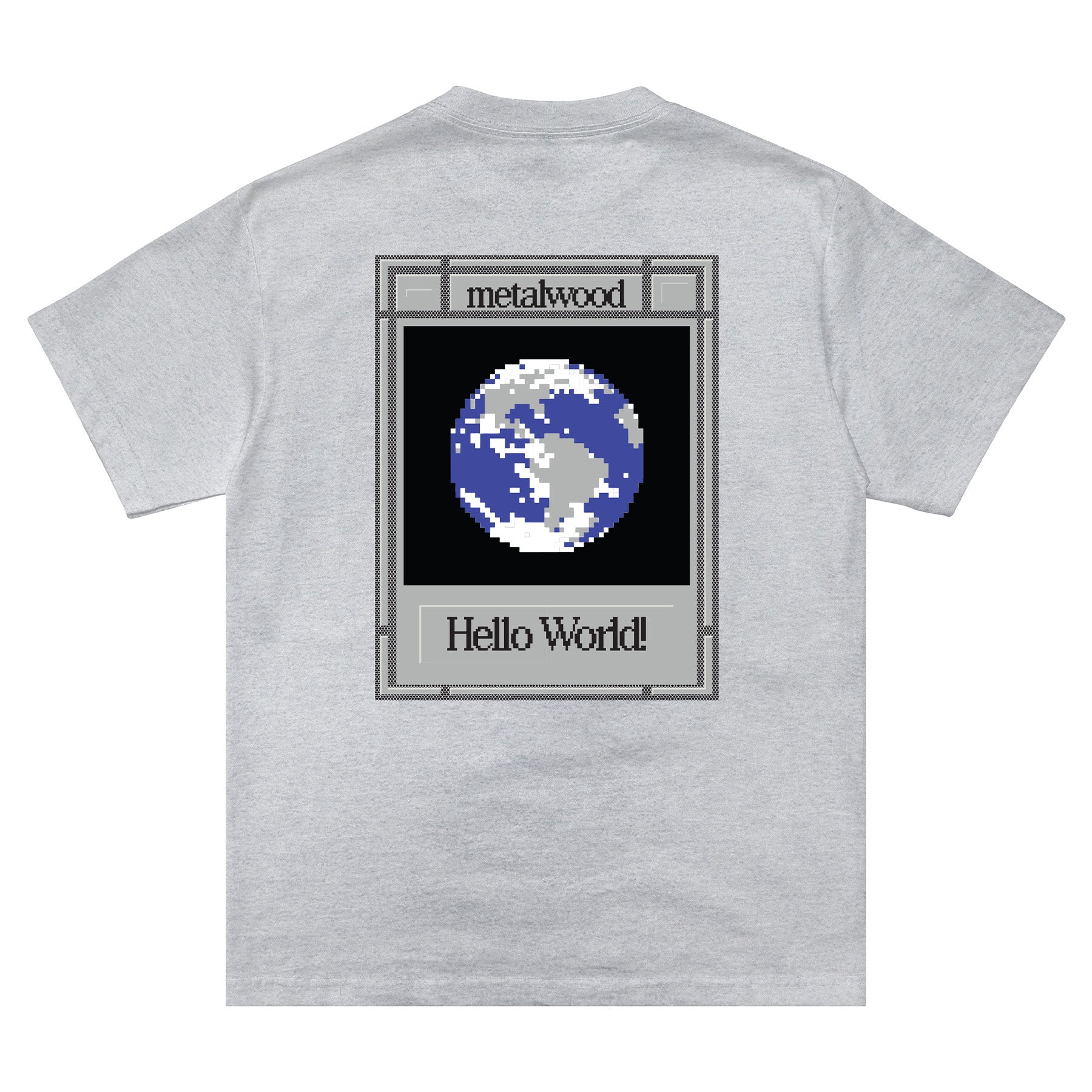 Metalwood Studio Hello World Tee Heather Grey