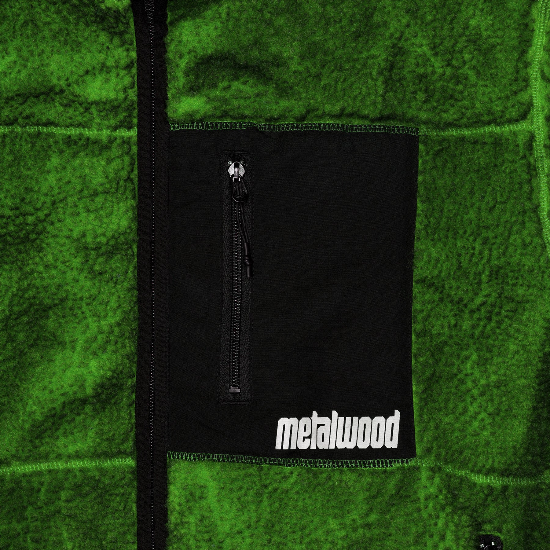 Metalwood Studio Painted Sherpa Fleece Jacket Green