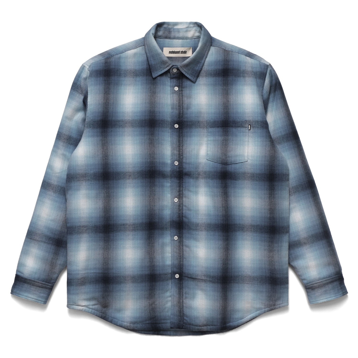 Metalwood Studio Poly Filled Flannel Shirt Blue