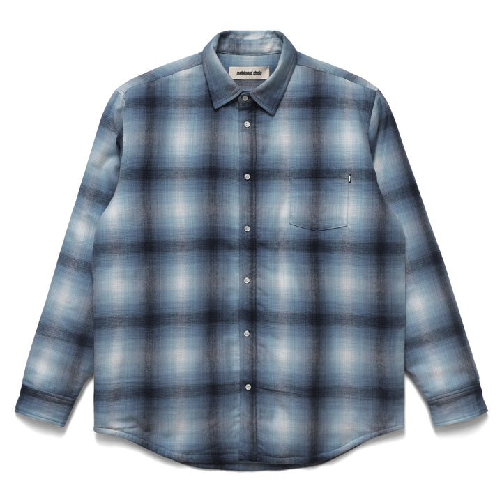 Metalwood Studio Poly Filled Flannel Shirt Blue