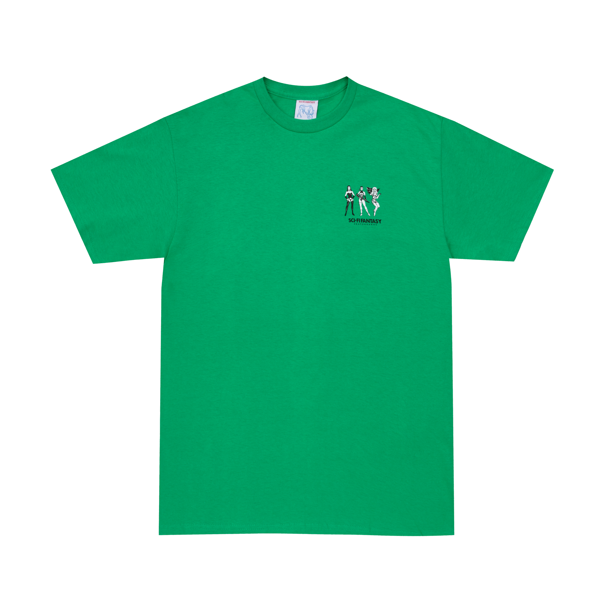 Sci-Fi Fantasy Macho Girls Tee Green - Orchard Skateshop