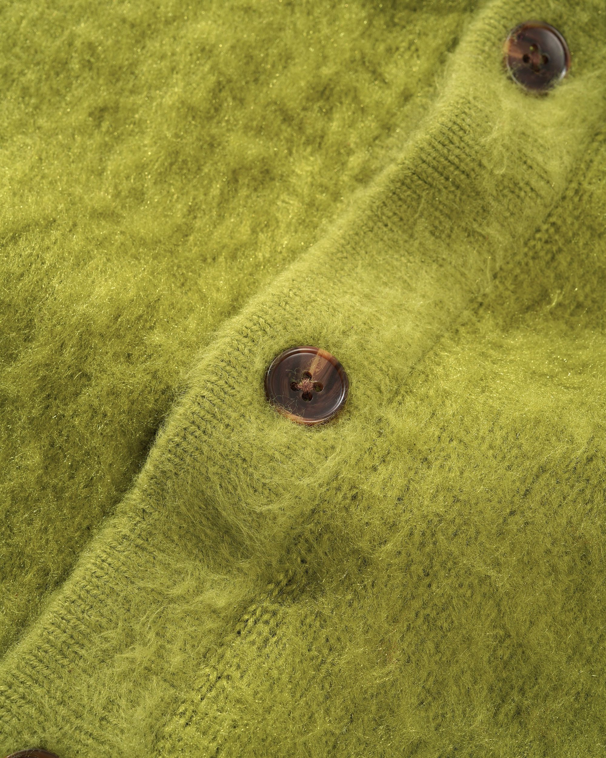 Butter Goods Mohair Button Up Knitted Shirt Port - Orchard