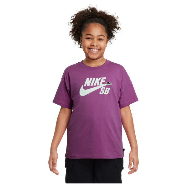 Nike SB Dunk Logo Big Kid's Tee Hot Fuschia - Orchard Skateshop