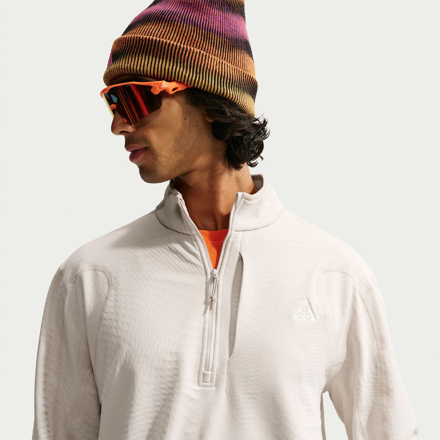 Nike ACG Wolf Grid Therma-Fit 1/2 Zip Hiking Top Light Orewood