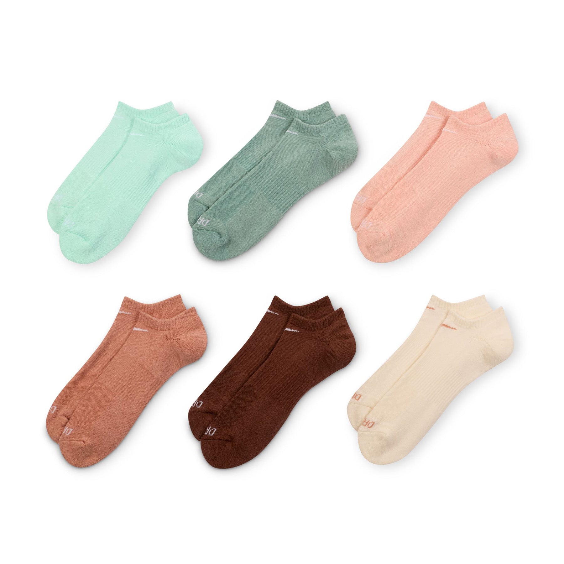 Nike SB Everyday Plus No Show Sock Multi Color Pastel 6 Pack