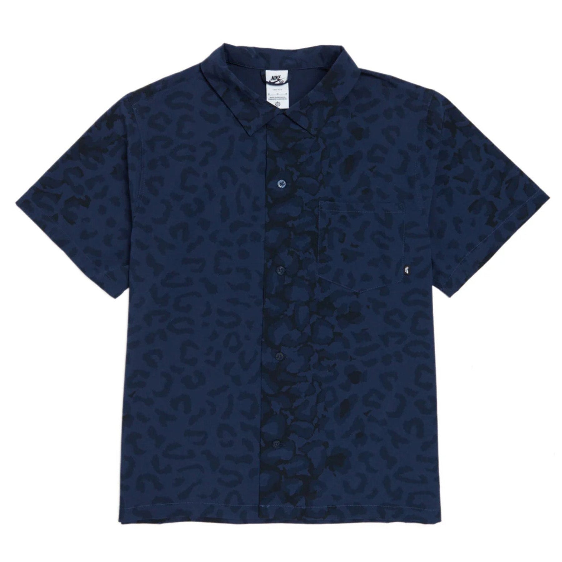 Nike SB Bowler Button Up Animal Print Navy
