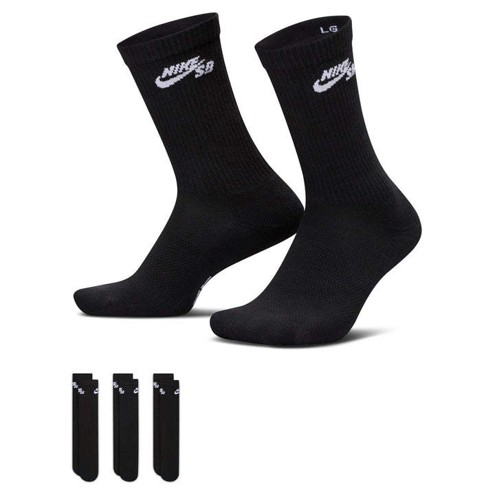 Nike SB Elevated Crew Sock 3 Pack Black