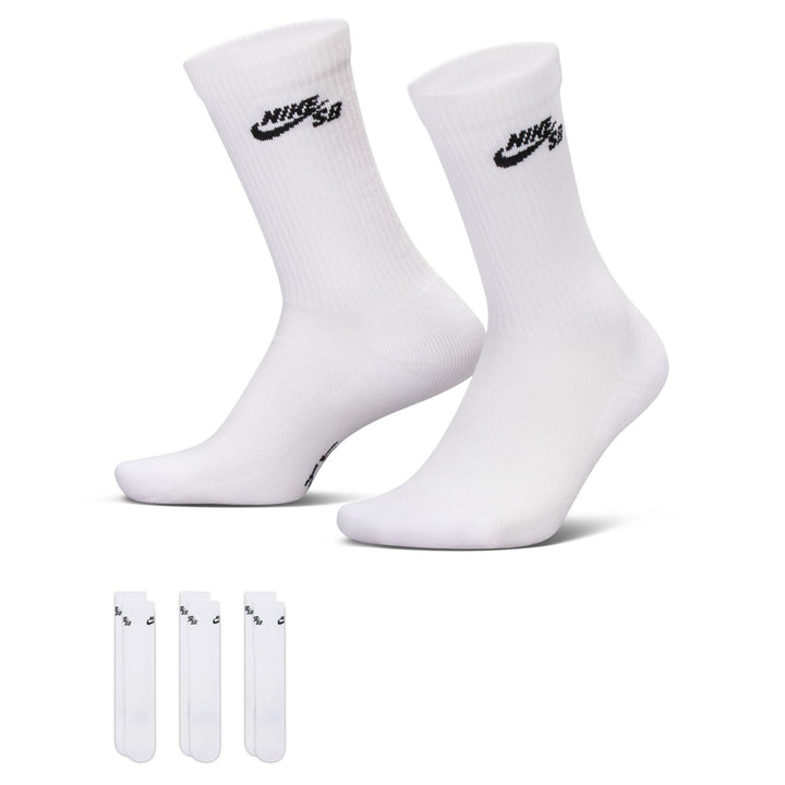 Nike SB Elevated Crew Sock 3 Pack White