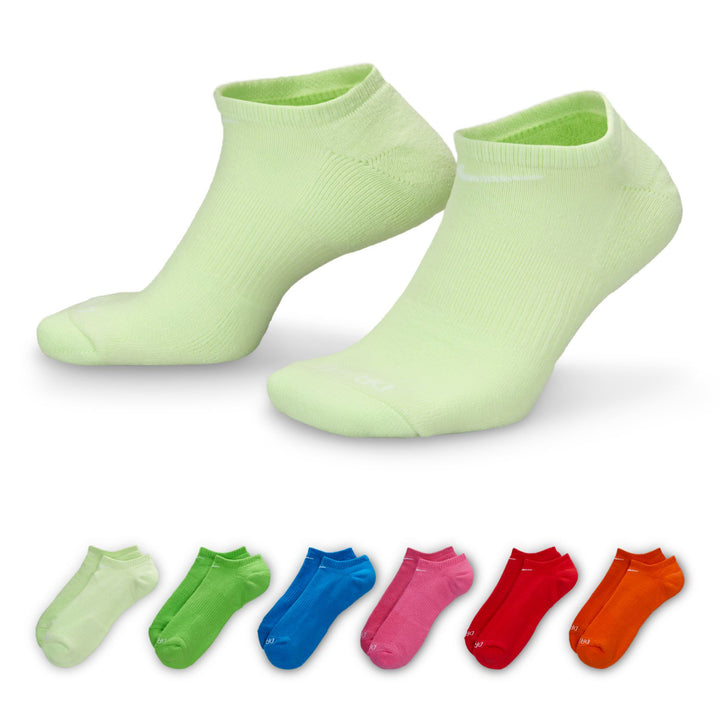 Nike SB Everyday Plus Cushioned No Show Socks Bright 6 Pack