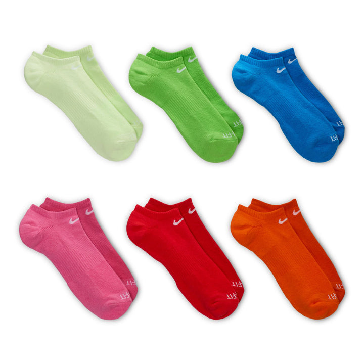 Nike SB Everyday Plus Cushioned No Show Socks Bright 6 Pack