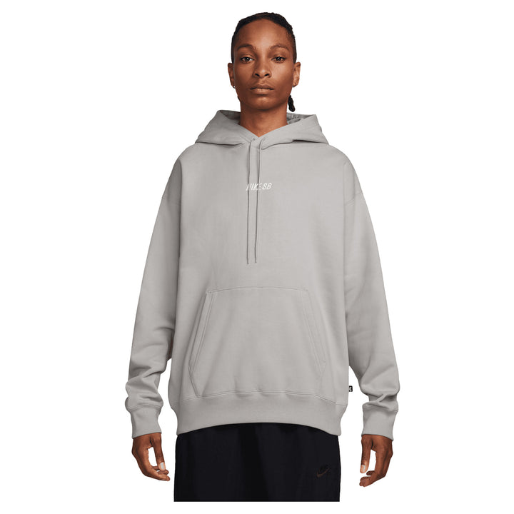Nike SB Fleece Pullover Skate Hoodie Light Iron Ore/Coconut Milk