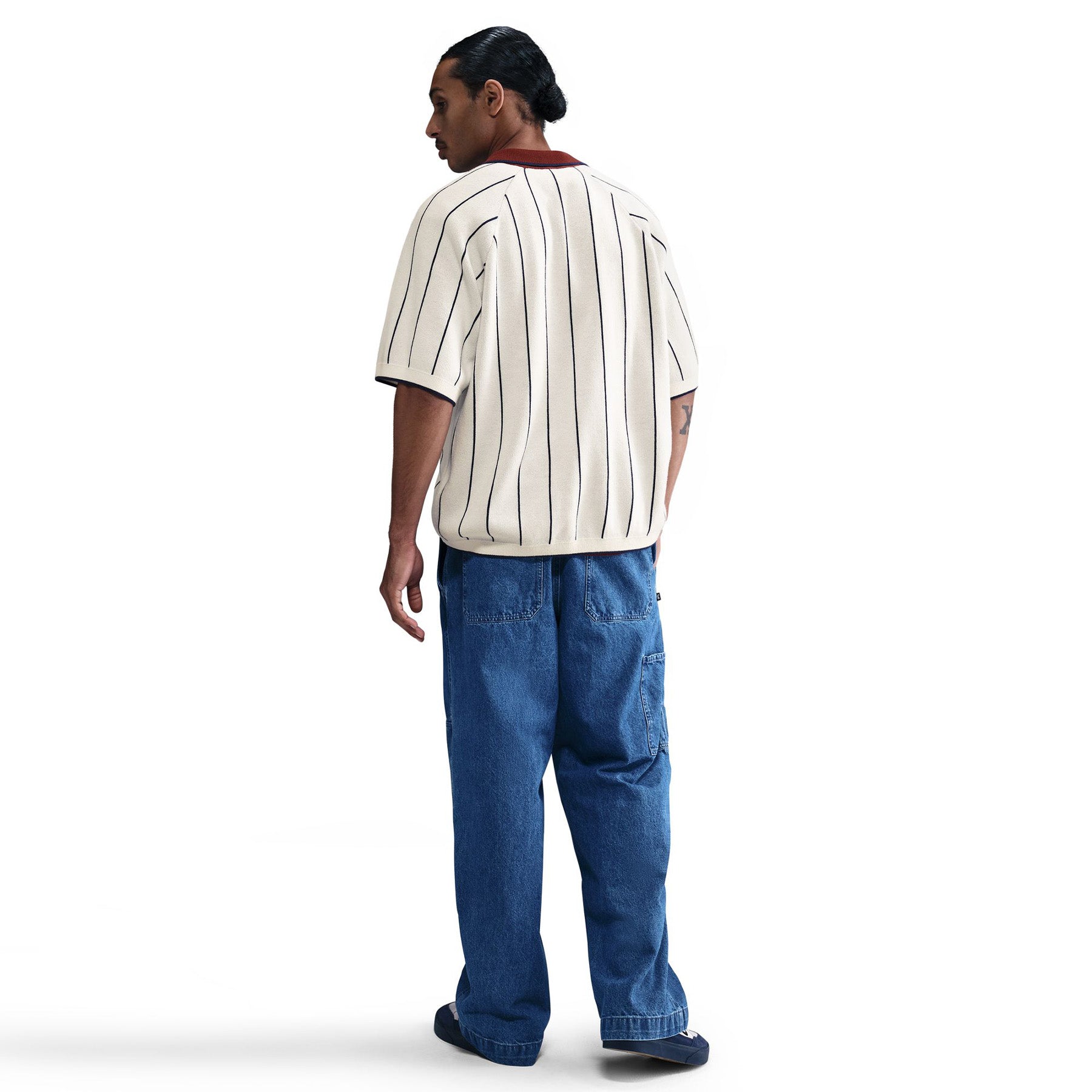 Nike SB Short-Sleeved Polo Skate Sweater Sail/Midnight Navy/Dark Team Red