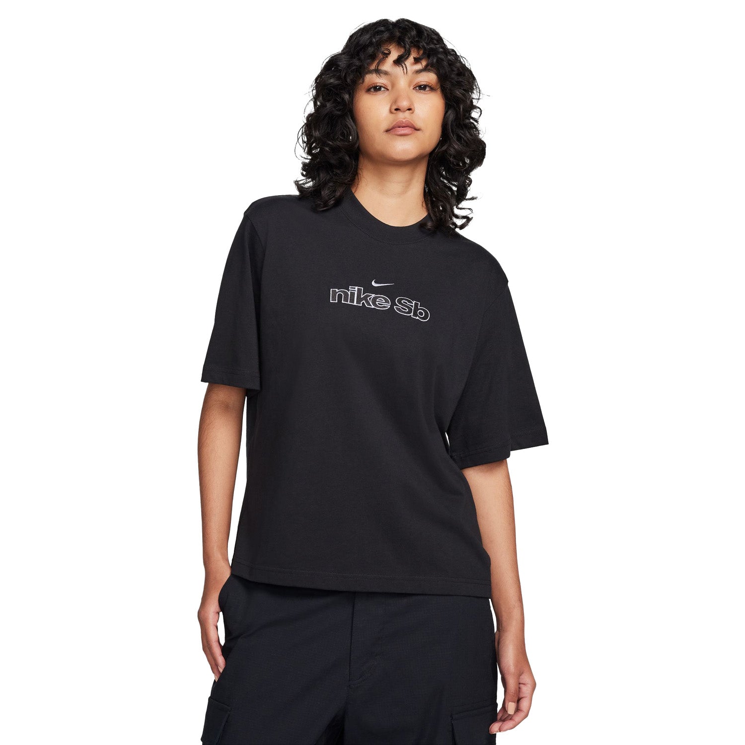 Nike SB Women's Embroidered Skate T-Shirt Black