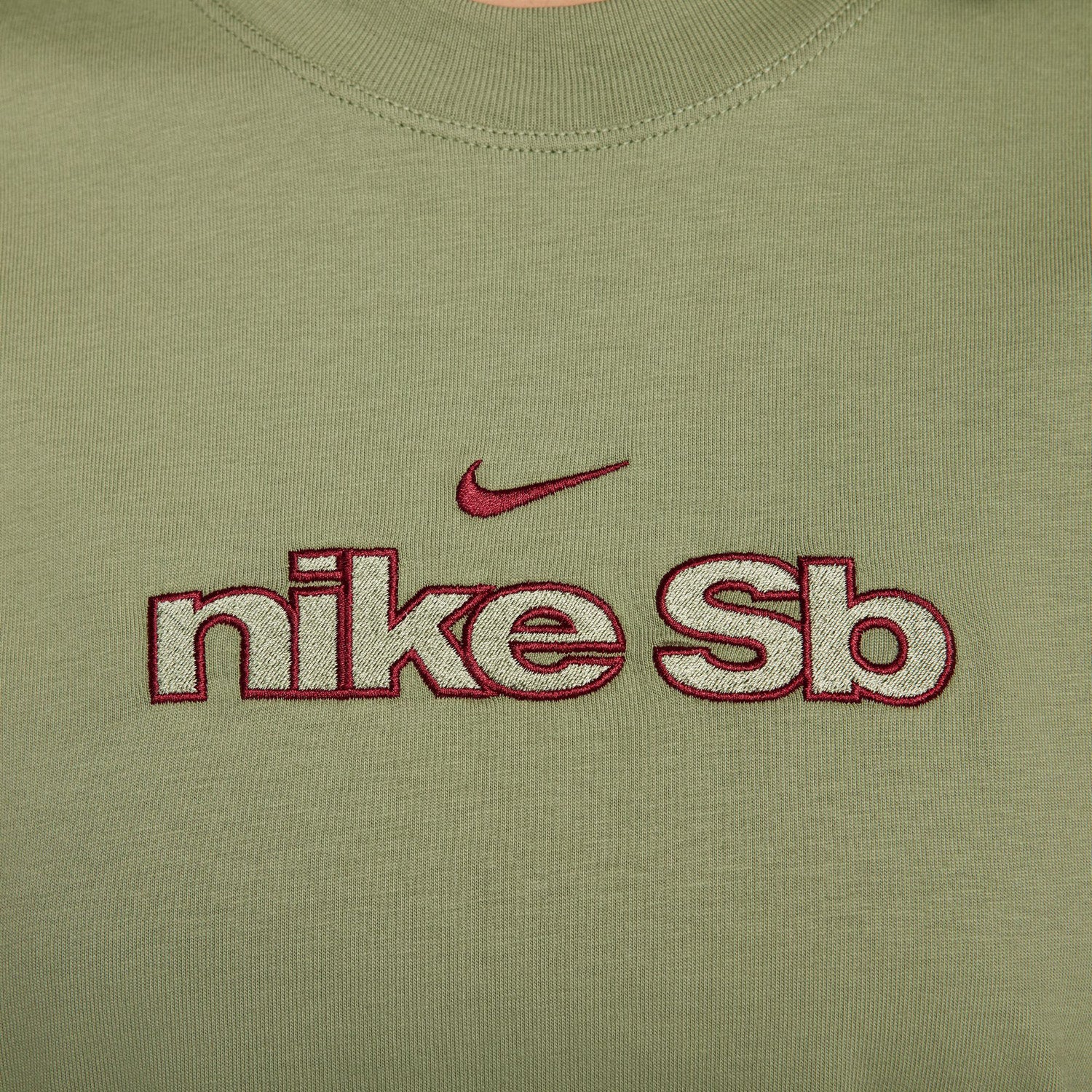 Nike SB Women's Embroidered Skate T-Shirt Oil Green