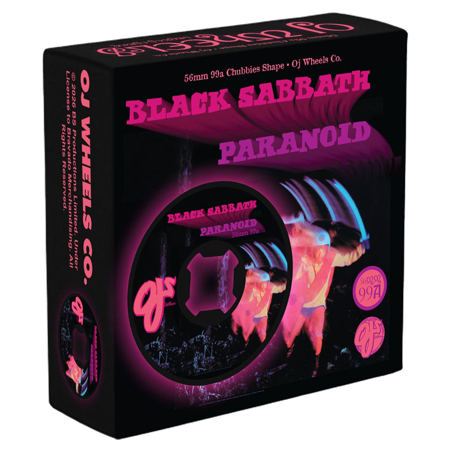 OJ Wheels Black Sabbath Paranoid Chubbies Black 56mm 99a