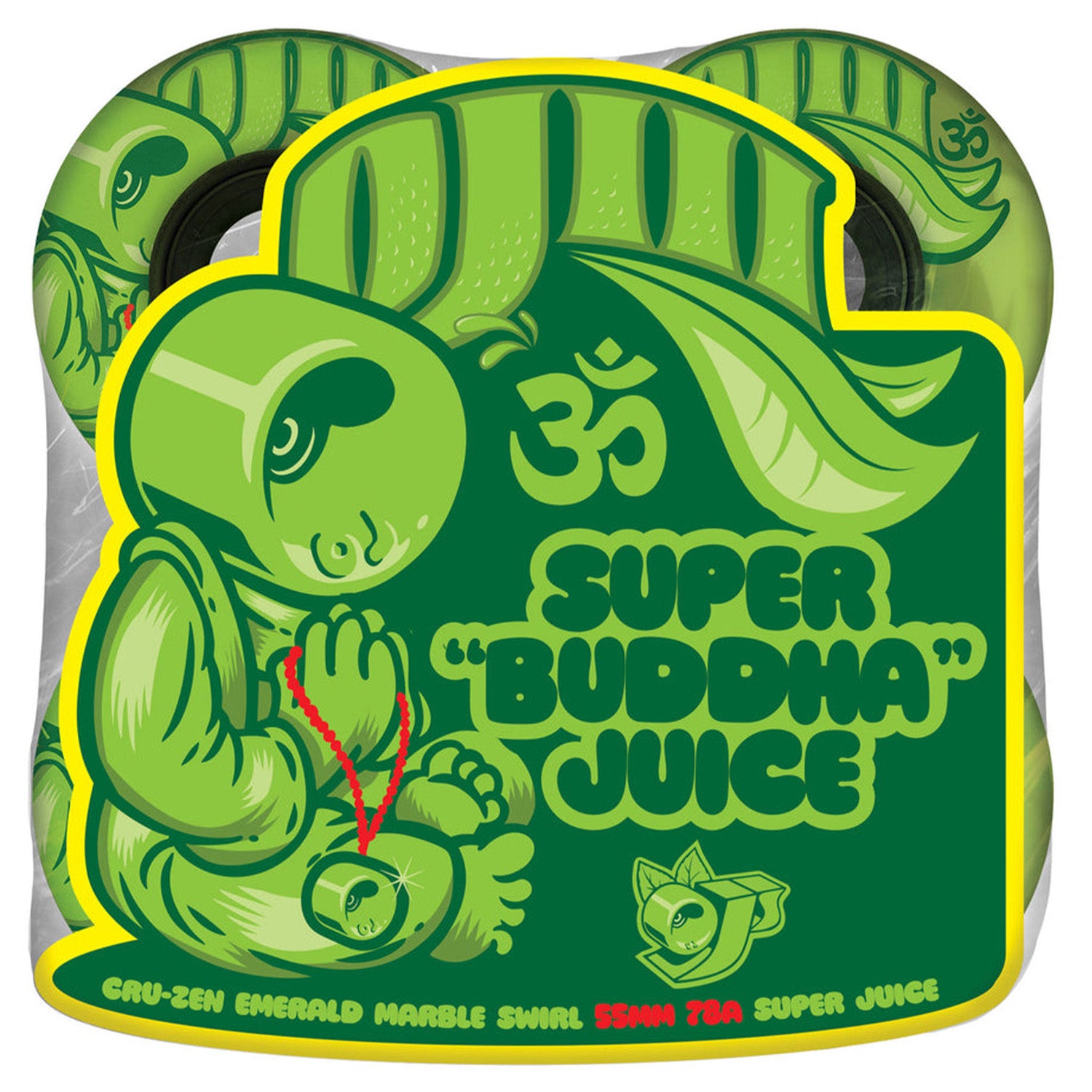 OJ Wheels Cru-Zen Mini Super Juice Emerald Marble Swirl 78a 55mm