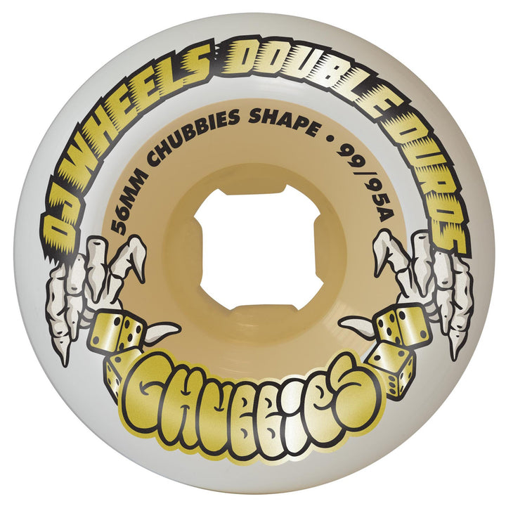 OJ Wheels Double Duro White Gum Chubbies 56mm 99a/95a