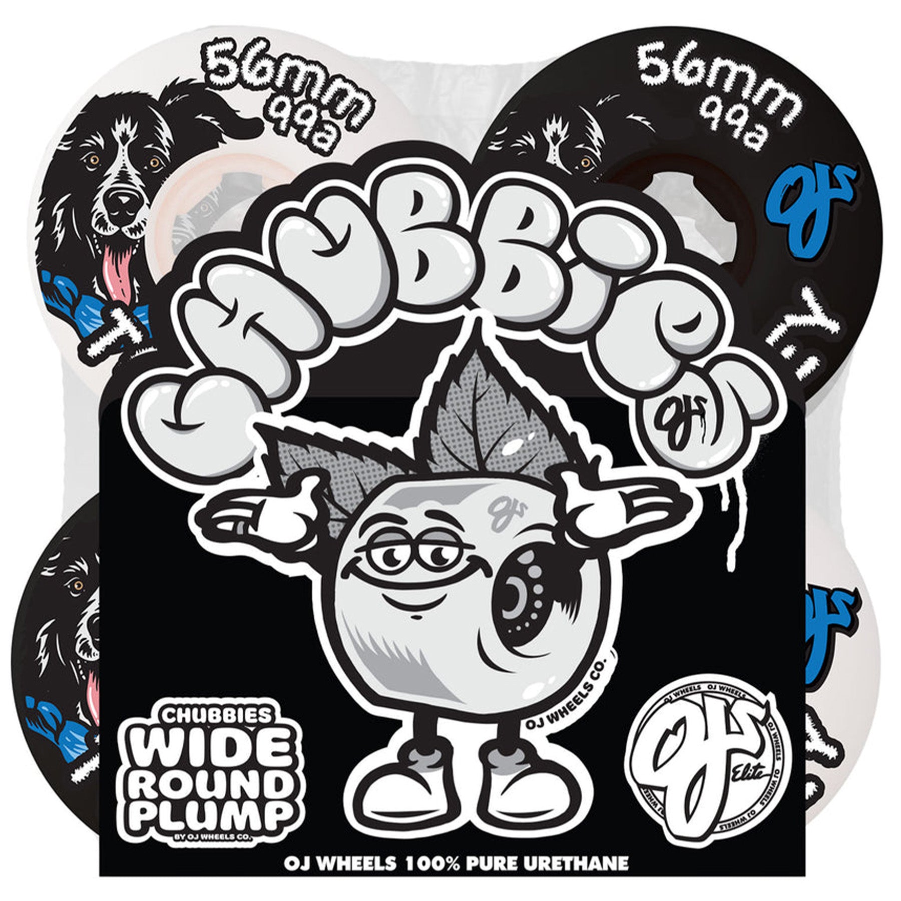 OJ Wheels Ryan Townley Pup Chubbies White/Black 56mm 99a