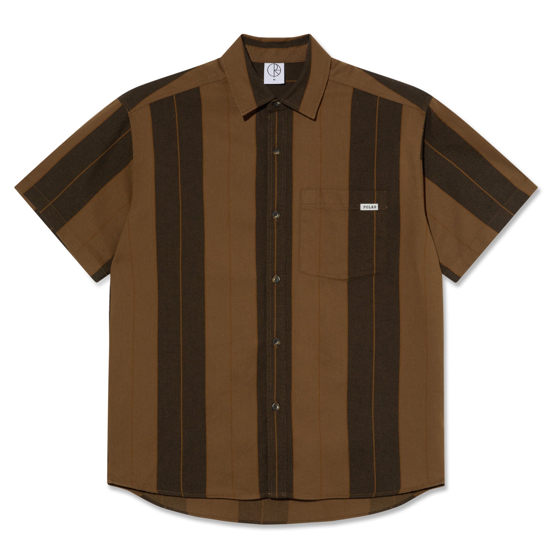 Polar Skate Co. Mitchell Shirt Brown Block Stripe