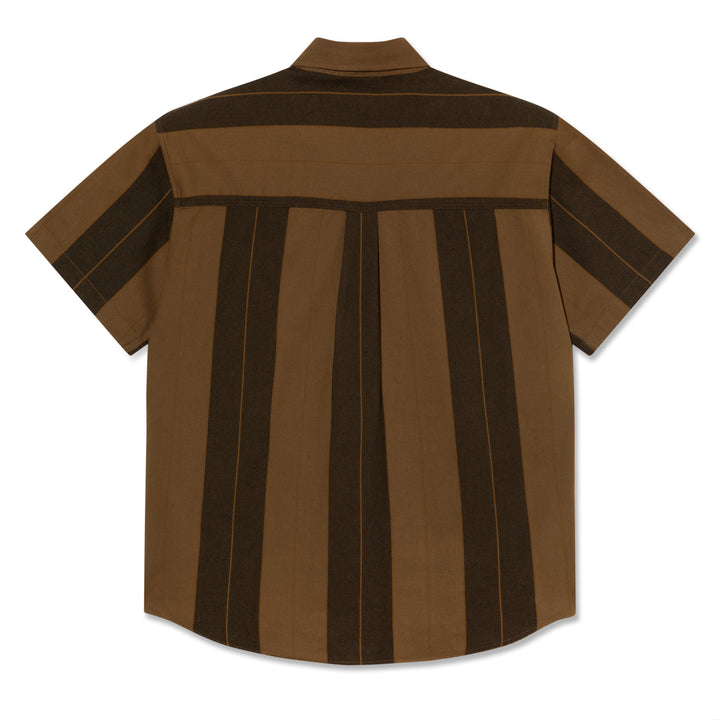 Polar Skate Co. Mitchell Shirt Brown Block Stripe