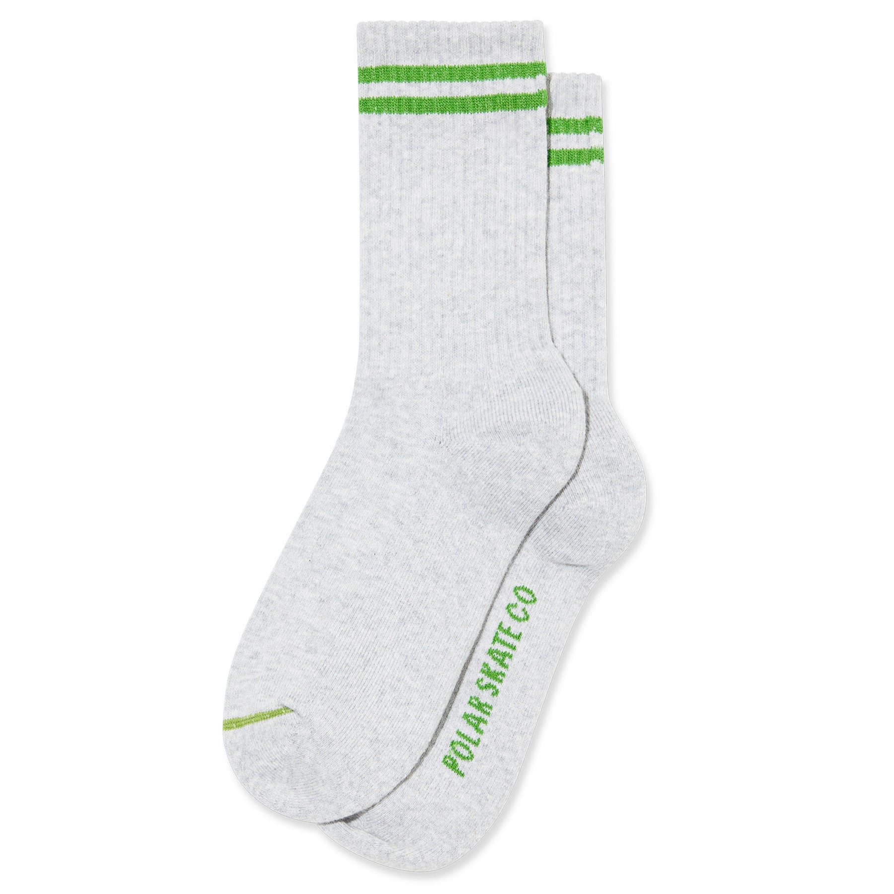 Polar Skate Co. Rib Socks 2 Stripes Grey/Green